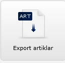 Export Artiklar Du kan exportera hela ditt artikelregister på samma sätt som ditt kundregister, t ex för att öppna det i Excel, editera det och sedan läsa tillbaka det igen.