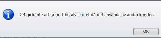 Betalningsvillkor När du väljer en kund på din faktura kommer betalvillkoret för kunden med till fakturan. Vill du ändra betalvillkoret på fakturan så går det bra, inget ändras då på kunden.