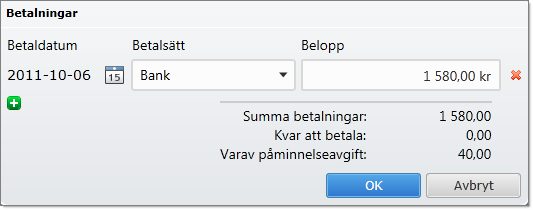 rekommenderar vi att du att du väljer betalsätt OBS-konto och sedan konterar om beloppet därifrån till ett passande konto.