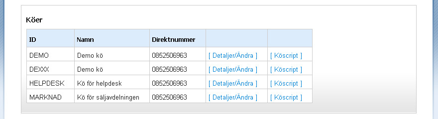 2.5 Egen kalender för en viss kö Får du upp denna varning betyder det att det finns köer som har egen kalender och inte ändras när du ändrar