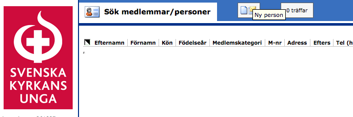 2.2. LÄGGA TILL MEDLEMMAR UNDER FLIKEN MEDLEMMAR/PERSONER ) Klicka på Ny person. Om valet vuxenmedlem visas på en person som är yngre än 0 år är det angivna personnumret felaktigt.