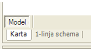 Trick på fliken 1-Linje schema som finns i vänstra ner kanten bredvid flik Karta.