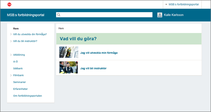 samhällsskydd och beredskap 23 (49) http://eff.msb.se/ hittas demonstratorn. Vid valet av instruktörsspåret är tanken att det ska finnas en generell instruktörsutbildning enligt upplägget nedan.