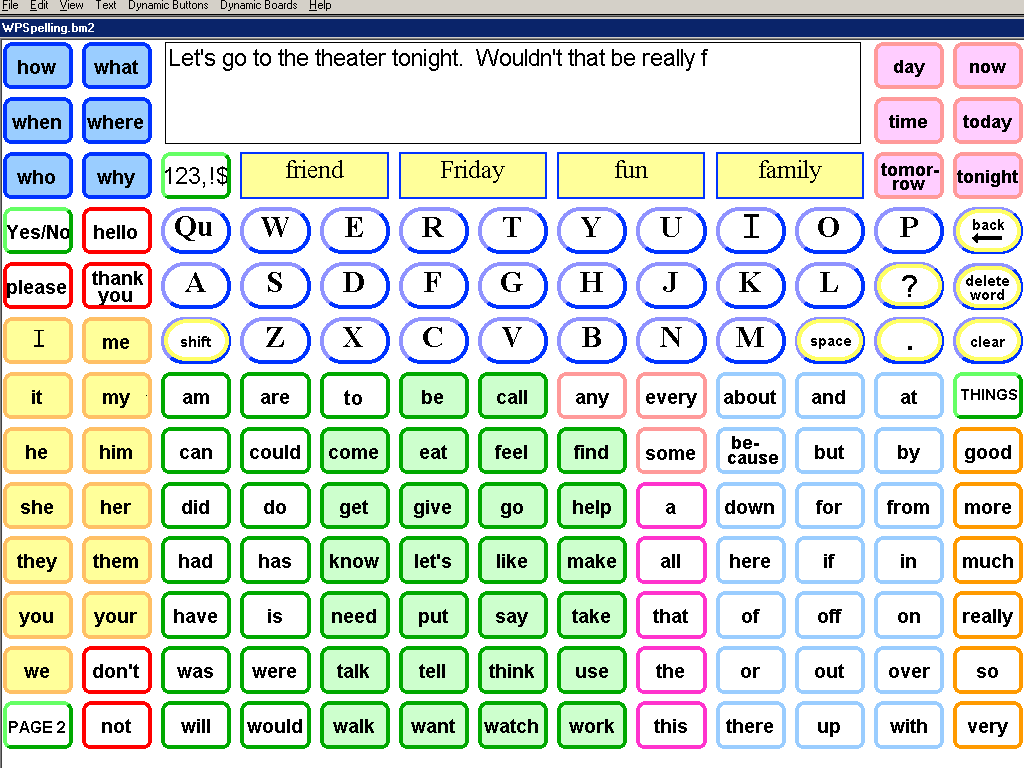 Wordpower för Speaking Dynamically Pro Vokabuläret är väldigt populärt i den engelskspråkiga världen och det finns som tillval till flera olika kommunikationsprogram.