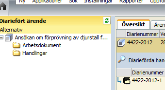 Detta tillvägagångssätt är mest gångbart då det inkommit handlingar som skall diarieföras och som innehåller dokument som behöver kopplas till handlingskortet, så som t.ex.