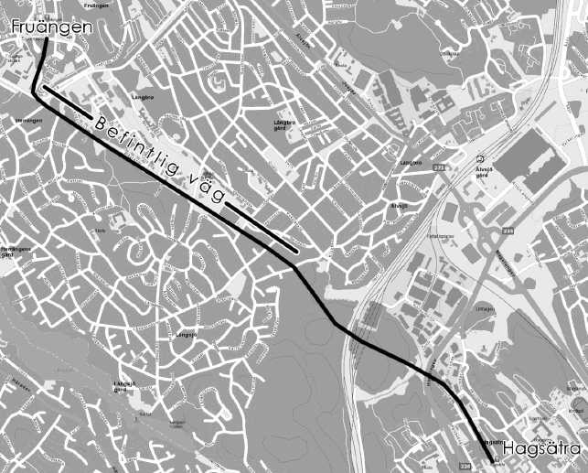 Gång och cykel parallellt med kollektivtrafik Vantörslänken gångbro och trådbuss