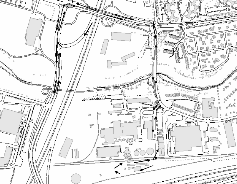 11 Stubbenbron Åbyverket Figur 2 Transportvägar i direkt anslutning till och inom Åbyverket Av transporterna via E18/E20 kommer övervägande delen söderifrån.