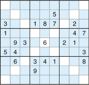 SUDOKU -X Ett vanligt sudoku - fast här ska även den långa diagonalen