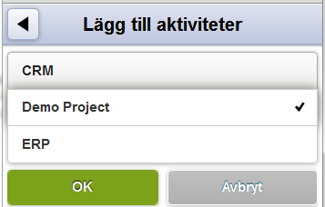 Tidrapportering Tidrapportering kan göras per dag. Det går även att sätta rapport klar. Tid kvar och kommentarer kan sättas genom att expandera en aktivitet (klick på + -tecknet).