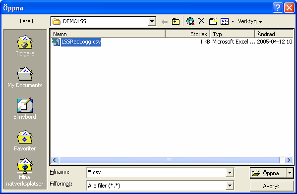 Beredningsunderlagslista Çrona Lön LSS Import till Excel För att ta fram och bearbeta den skapade filen i Excel måste du öppna filen inifrån Excel. Starta Excel och välj [Öppna].