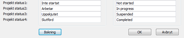 Projektstatus Projektstatus har lagts till i formuläret ny aktivitet.