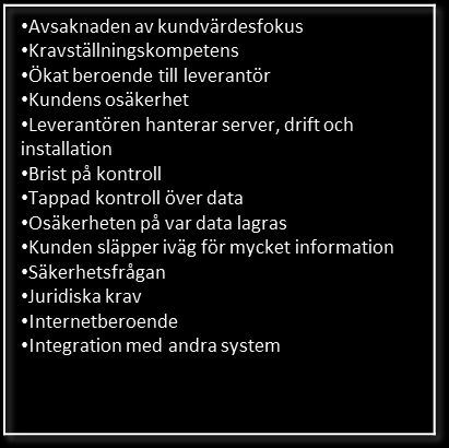 6.3 Slutsatser 6.3.1 Vad bör en affärssystemsleverantör beakta när de ska börja leverera molnbaserade affärssystem?