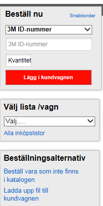 3. LADDA UPP ORDERFIL Genom att klicka på LADDA UPP FIL TILL KUNDVAGNEN kan du beställa dina produkter med hjälp av en kommaseparerad csv- fil*.