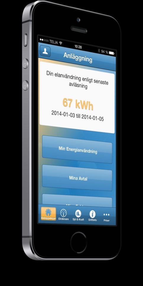 VB Energis APP En möjlighet att även via sin smartphone ta del av informationen om sin energianvändning, se sina avtal och fakturor Kan även användas