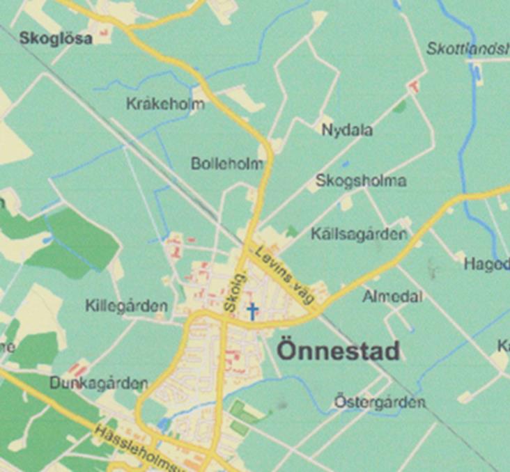 Den var granngård till Östergården och låg mitt emot kyrkan medan prästgården låg 1 km norr om Önnestads samhälle.