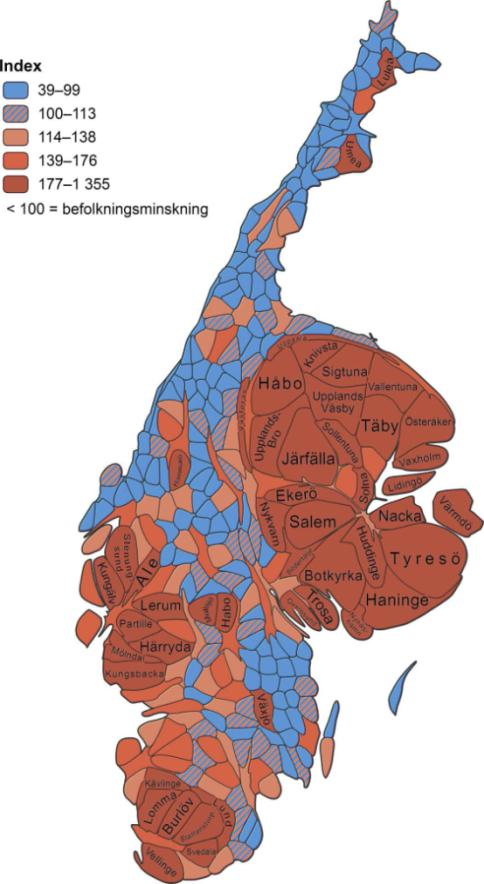 Befolkningskoncentrationen innebär en ökad press på transportsystemen i storstadsregionerna.