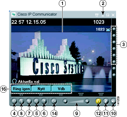 Använda Cisco IP Communicator-gränssnittet Använd musen för att klicka på knappar och menyalternativ. Använd tangenterna för att skriva bokstäver, siffror och använda kortkommandon.