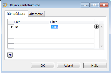 Klicka OK för att skapa ränteförslag.