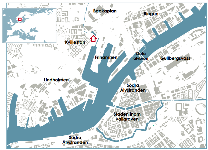 3. Områdesbeskrivning I denna del beskriver vi det geografiska område som studien syftar till att undersöka, för att ge en bild av hur innergården och dess omgivning ser ut. Figur 1.