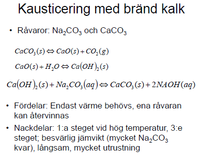 Sida 11 Figuren beskriver klor-alkaliprocessen samt dess fördelar och nackdelar.