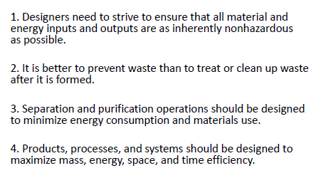 Sida 5 En annan person vid namn N. Winterton föreslog ytterligare tolv principer. Dessa liknar väldigt mycket de föregående. Det är viktigt att skilja Grön Kemi från Grön Ingenjörskonst.