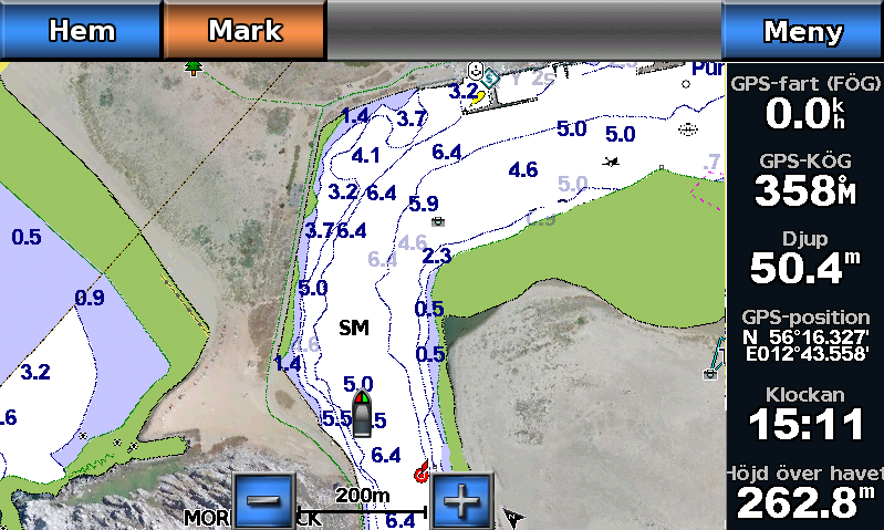 Sjökort och 3D-sjökortsvyer Sjökort och 3D-sjökortsvyer Plottrarna i GPSMAP 700-serien har en enkel bildkarta. Sjökorten och 3D-sjökortsvyerna i listan nedan finns med på plottern. Obs!