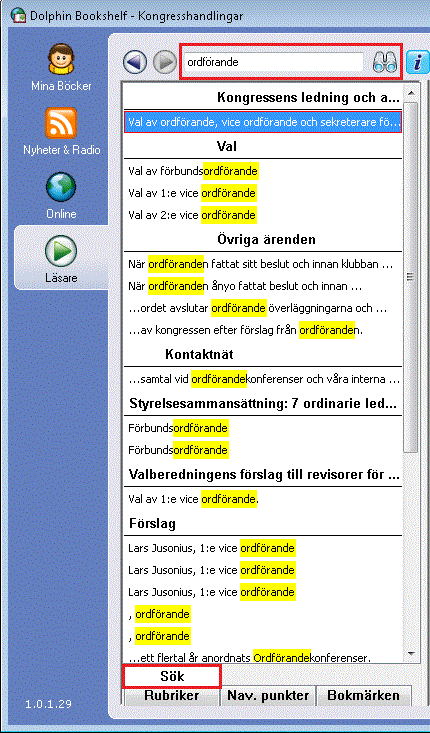 Chapter 6 Fel! Använd fliken Start om du vill tillämpa Heading 1 för texten som ska visas här. 3) Tryck på "Sök" knappen.