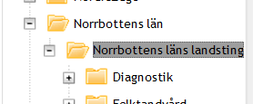 4.1.3 Olika typer av enheter och funktioner Organisationsträdet i HSA börjar på landsnivå SE för Sverige. Under denna nivå finns dels samtliga län och dels ett antal nationella organisationer (t.ex.