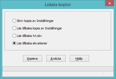 227 Travstatistik kan du återläsa (Läs tillbaka kopia av Inställningar) tex efter att du laddat ny programvara och läst in alla datafiler.