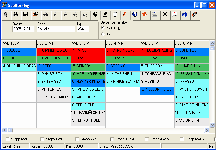 Program 4.6.2 80 Sök ekvation Sökknappen ger en bild med alla skapade ekvationer i bokstavsordning.