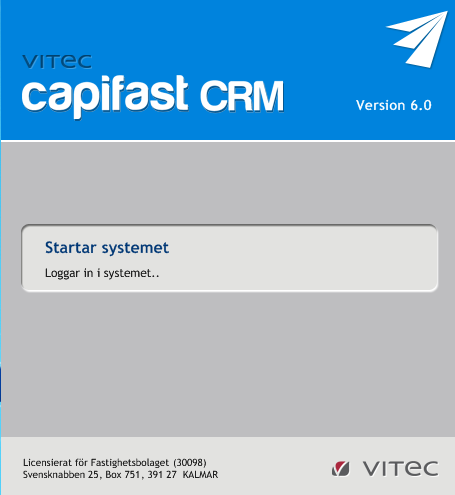 Nyhetsbrev - Vitec Capifast CRM 6.0 Nytt namn och ny grafisk profil Som ni säkert har hört svarar vi nu Vitec i telefon när du ringer till oss. Systemet har också bytt namn till Vitec Capifast CRM.