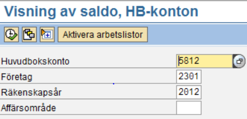 Ekonomi. Transaktion FAGLB03, HB-konton, saldo med anst.