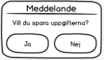 Figur 6: Figuren ovan illustrerar feedback i form av meddelandefönster. 4.6.4 Utgångar och ångerfunktioner Utgångar och ångerfunktioner handlar enligt Nielsen[4; 3, s.