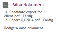 Lista över sökanden I funktionen Lista över sökanden kan du skapa en offentlig och utvidgad lista över de kandidater som sökt till ett rekryteringsprojekt.