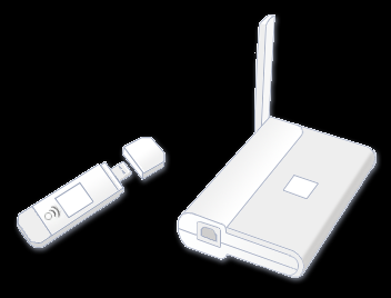 Vanliga trådlösa nätverkskort med USB-anslutning Konfigurera modemet och Internetanslutningen När du har all utrustning måste du konfigurera modem och Internet-anslutning.