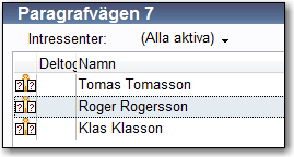 Klicka på budgivaren i listan med intressenter. Klicka på det gröna plustecknet. Skriv in belpp, datum, tid ch villkr för budet. Klicka på OK för att lägga budet.