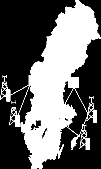 Rakels infrastruktur Byggt för att klara höga krav på täckning, tillgänglighet och säkerhet Reservkraft för