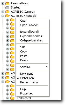 Observera Om du använder ett tangentbord kan du använda upp- och nedpilarna för att flytta upp och ned inom menystrukturen och höger- och vänsterpilarna för att öppna och stänga mappar.