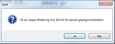 Glasögonordinationen När pluginet är aktiverat visas en SOLID ikon i Optitec RS För att skapa försäkring, tryck på Solid knappen.