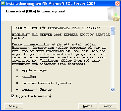 Installera SQL Server OnCourse använder Microsoft SQL Server 2005 Express (med SP2 eller senare som har kompabilitet med Windows Vista) som databas.