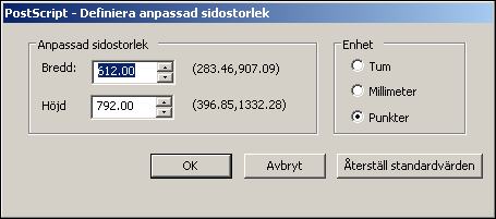 UTSKRIFT 51 OBS: Det går inte att använda anpassade sidformat för utskrifter med utskjutning.