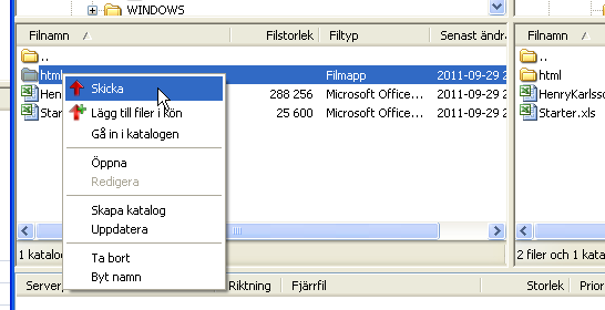 Så här skickar du alla html filer samt PDF'er till hemsidan Våra program 3.