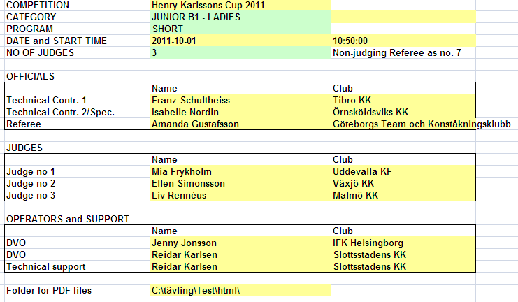 Bläddra till "rätt" katalog och fil, välj sedan OK. Vi har endast en Officials till hela tävlingen. Så här skapar du Officials, efter att Domare är lottade.