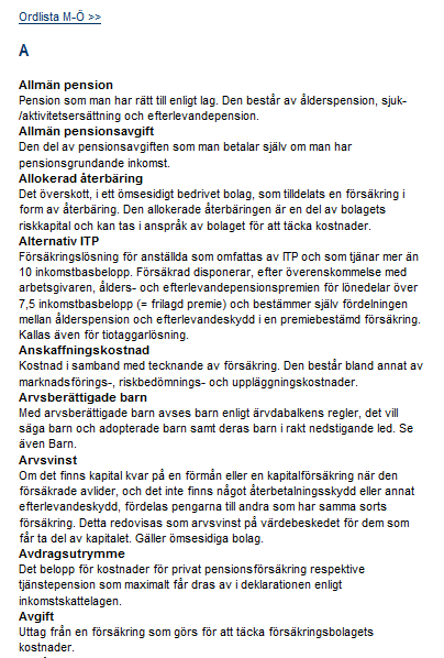 11 (18) Ordlistan är mycket kompakt formaterad och svår att följa. Dessutom är språket onödigt krångligt.