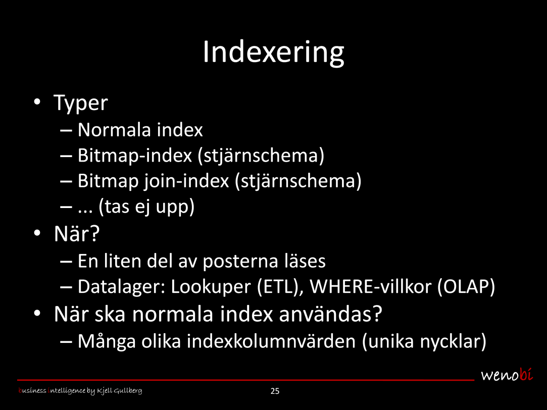 Indexering är nästa punkt på agendan.