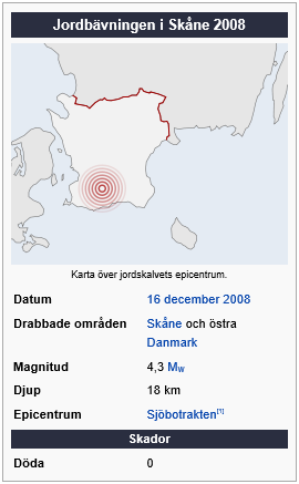 jordbävningen i Skåne häromdagen och visar att vi inte ska ta saker och ting för