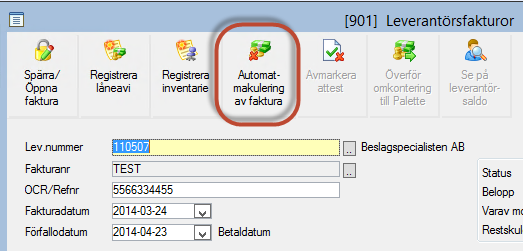 Är grundinställningen satt till JA vilket inte rekommenderas är det viktigt att man raderar verifikatet före man raderar leverantörsfakturan.