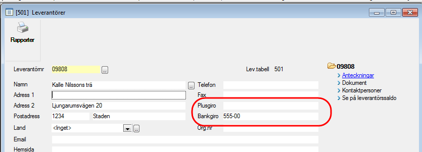 Möjlighet att bläddra mellan leverantörer Det är möjligt att bläddra till nästa och föregående leverantör med hjälp av pilar i verktygslisten.