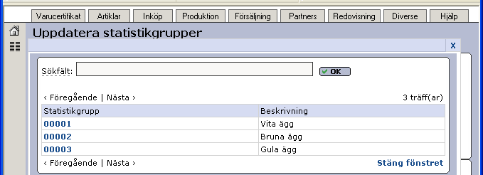 5. Artikelregister 5.1 Statistikgrupper I Exder har vi infört ett nytt begrepp som heter statistikgrupper. Statistikgrupperna underlättar för er genom att gruppera och sortera era artiklar i t.ex.