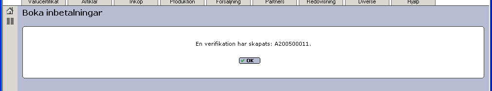 Vi ser att Exder bokar 9 000 kr mot konto 1940 (bankgiro) och resterande belopp 375 kr mot konto 7970 (observationskonto för kundförluster) precis som vi ställde in det i rutinen Uppdatera